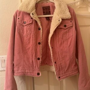 Pink Corduroy Jacket with Sherpa Lining